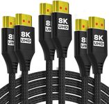 KELink 10K 8K 4K HDMI Cable 6FT 3-Pack, Ultra High Speed HDMI Braided Cord, Supports 4K/120Hz, 8K/60Hz, 48Gbps DTS:X, HDCP 2.2 & 2.3, HDR 10, HDMI 2.1 Cable