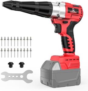 Cerycose Cordless Rivet Gun Kit Compatible with Milwaukee 18V Brushless Electric Riveters Gun Tool with 3-Size Steel Rivets(1/8"-5/32"-3/16") LED Light & Nose Piece (Bare Only)