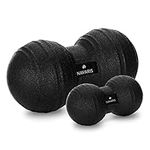 Navaris 2X Peanut Duo Massage Ball - in 2 Sizes Self-Massage Duo Ball Fascia Ball Set - Trigger Point Massage Ball - Fascia Balls - Black