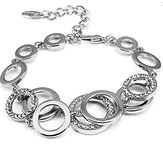 Shining Diva Fashion Stylish Silver Plated Cubic Zirconia Charm Bracelet for Women (9873b)