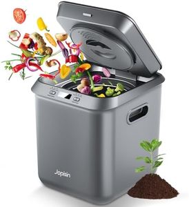 Electric Kitchen Composter for Indoor: 2.5L Large Capacity Odorless Smart Compost Bin with Detachable Carbon Filter, Updated Grinding Blade Turn Waste into Pre-Compost for Plants More Effectively