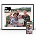 BSIMB Digital Photo Frame, 16.2 Inch Large Digital Picture Frame Photo Frame Electronic 32GB IPS HD Touchscreen Remote Control, Share Photos/Video via App/Email, Auto-Rotate, Wall-Mounted