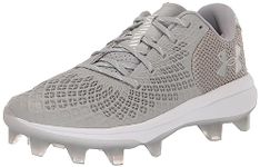 Under Armour Women's Glyde 2.0 Mt TPU Softball Shoe, (102) Baseball Gray/Baseball Gray/Metallic Silver, 7.5