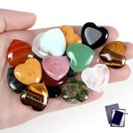 GUJOXILA 10pcs Healing Crystals Heart Crystal Gifts for Women Gemstones Set Bulk Chakra Reiki Pocket Divination Meditation Spiritual Quartz Small Love Gem Stones