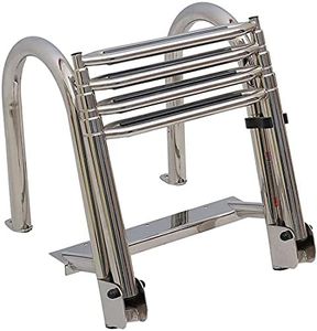 GLZXMQBP Échelle De Bain Échelle Télescopique Piscine pour Bateau, Bateau Échelles Pliables Natation, Pont Yacht Flottante en Acier Inoxydable avec Pédale Antidérapante