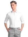 Arrow Men's White Solid - Cutaway Collar Full Sleeves Formal Shirt with Chest Pocket | Cotton Fabric | Slim Fit