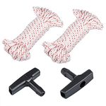 2 Pack Recoil Starter Rope 10-Meter(Diameter:3.0mm),Sonku Pull Cord with 2 Pack Recoil Starter Handle for Husqvarna Stihl Poulan Lawn Mower Chainsaw/String Trimmer Edger Brush Cutter Engine Parts