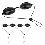 Horyue 3 Pcs Tanning Goggles for UV & LED Light | Anti-UV Sunbed Eye Protection | Adjustable Sunbed Goggles for Indoor Salon Beds & Sunbathing (Black)