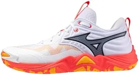 Mizuno Wave Momentum 4 Elite Unisex Volleyball Shoe, White-Fiery Coral, US Mens 9.5/ US Womens 11