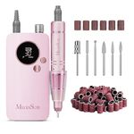 MelodySusie Electric Nail File 30000 RPM,SC320F Professional Rechargeable Nail Drill, Cordless E File Portable Efile for Acrylic Nails Gel Polishing Removing, Nail Kit for Manicure Salon Home (Pink)