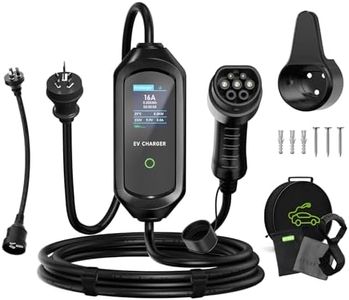 AFYEEV EV Charger Type 2 [3.5kW 6-16A] with 6M Electric Vehicle Charging Cable, Adjustable Current & Delay Charge Portable EV Charger with 10A to 15A Adapter