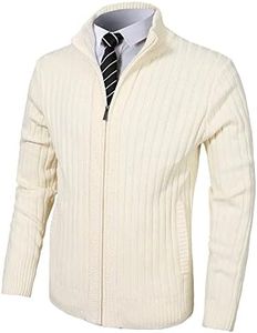 Pioneer Camp Men's Cardigan Sweaters Full Zip Up Slim Fit Stand Collar