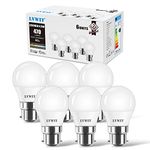 SES Golfball B22 LED Light Bulbs,LVWIT Golf Ball Led Bulbs,Bayonet 40W Equivalent, 4.5W, 470Lm,2700K Warm White Golf Ball Bayonet Bulb Energy Saving,150 Beam Angle,Non-Dimmable,(Pack of 6)