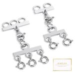 Necklace Separator for Layering Necklace Layering Clasps Silver Necklace Connectors for Multiple Necklaces（2 PCS）