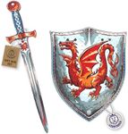 Liontouch Amber Dragon Toy Sword and Shield for Kids | Medieval Knight Set in Foam for Children’s Pretend Play with Red Dragon Theme | Safe Weapons & Battle Armor for Dress Up & Costumes