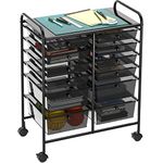 SimpleHouseware Utility Cart with 12 Drawers Rolling Storage Art Craft Organizer on Wheels, Black