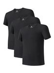 DAVID ARCHY Men's Undershirt Bamboo Rayon Moisture-Wicking T-Shirts Stretch Crewneck Tees for Men, 3-Pack (M, Black)