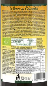 Le Terre Di Colombo Organic Extra Virgin Olive Olive Oil – 0.75L Ribbed Bottle