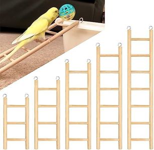YHNTGB 5pcs Wooden Bird Ladder, Bird Ladders for Parrots, Wood Ladder for Bird Cage 5 size for Birdie Basics Perch Parakeet Climbing Toys Hanging Pet Natural Wooden Step Cockatoo Lovebirds