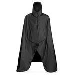 Mambe Extreme Weather 100% Waterproof,Windproof Hooded Blanket with Premium Stuff Sack (XL-Tall, Black-Black) Made in The USA