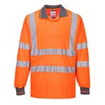 Portwest S277 Comfortable Reflective Hi-Vis Polo Shirt L/S Orange, Large