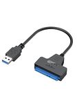 CableCreation USB 3.0 to SATA Adapter, SATA to USB 3.0 Cable, Black-External HDD Converter for Data Transfer Compatible with 2.5" SATA III HDD&SSD Hard Disk Driver, 0.5 Feet, Black