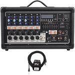 Peavey Pvi6500 400 Watt 6-Ch. Powered Live Sound Mixer+Bluetooth+Cable PVI 6500