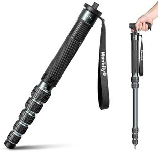 Manbily 69-Inch Monopods for Cameras 36mm Tube Aluminum Camera Monopod Extendable Walking Stick 6 Sections Portable Compact Travel with Handle & Phoneclip Max. 40lbs for DSLR Camcorder Stand (Gray)