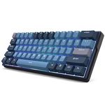 RK ROYAL KLUDGE RK61 Plus Wireless Mechanical Keyboard, 60% Percent Gaming Keyboard with Bluetooth/2.4G/Wired, Hot Swappable RGB PC Keyboards with USB Hub for Win/Mac, Silence Linear SkyCyan Switches