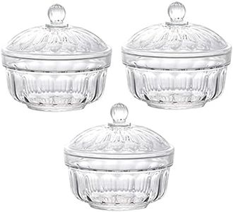 123Arts 3pcs Plastic Candy Dishes Sugar Bowls Spice Jars Storage Pots with Lid