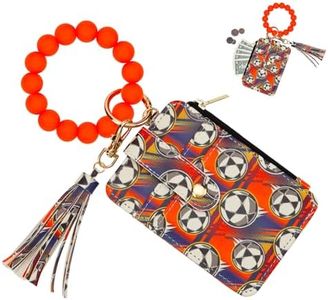 World Cup Soccer Coin Purse for Women, Card Holder Wallet with Wristlet Keychain, Soccer Football Game Day Wallet Small Change Purse Credit Card Holder, Sports Fan Accessories Gifts for Women Men Kids