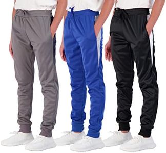 3 Pack Boys Tricot Sweatpants Joggers Kids Boy Jogger Sweatpant Pant Track Pants Athletic Workout Gym Apparel Training Fleece Tapered Slim Fit Tiro Soccer Casual Clothing,Set 12,XL (18/20)