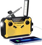 PRUNUS J-369 Wind Up Radio, Survival Equipment, AM/FM Portable Radio, Battery Radio with 3000mAh Power Bank, Solar Radio with Torch, Reading Lamp and SOS Alarm for Camping, Hiking and Emergencies