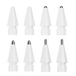 Replacement Pencil Tips for ipad Pencil 2 Gen iPad Pro Pencil - iPencil Nib for iPad Pencil 1 st/ 2 Gen,iPad Pro Pencil Tips, Wear-Resistant Pen Stylus Tips(8 Pack,White)