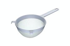 KitchenCraft Plastic Sieve 18cm, Large with Heat Resistant Nylon Mesh, White