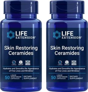 Life Extension Skin Restoring Ceramides, 50 Liquid Veg Caps (Pack of 2)