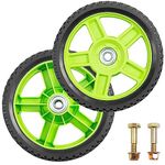 Saiyugty 2 Pack 8 x 1.75 Lawn Mower Wheels Kit for Push Mower, 2 Wheels, 2 Bolts, 2 Nuts, 8" Wheel for Most Standard Push Lawn Mowers, Green, Set of 2