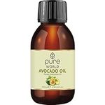 Pure World Natural Avocado Oil 100ml 100% Pure and Undiluted Cold Pressed Premium Quality Avocado Oil Skin, Edible grade