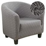 SearchI Club Chair Slipcover Stretch Barrel Chair Covers Printed Tub Chair Slipcovers Soft Spandex Armchair Sofa Cover Removable Couch Furniture Protector Arm Chair Cover for Living Room(Gray3)