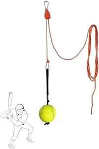 12" Softball Batting Trainer with Pulley,Adjustable Hitting Aid for Swing Mechanics & Muscle Memory | 4m Windproof Rope(diameter 4mm) &Quick Release Clip,Swing Tools for Kids/Adults Indoor/Outdoor Use