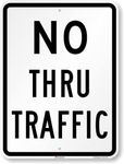 SmartSign 3M Engineer Grade Reflective Sign, Legend "No Thru Traffic", 24" High X 18" Wide, Black on White