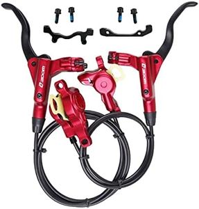 BUCKLOS Zoom MTB Hydraulic Disc Brakes Set, Left Front 800mm Right Rear 1450mm Mountain Bike Hydraulic Brake Aluminum Alloy Levers with Dual Piston Calipers PM/is Adapter