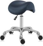 DR.LOMILOMI Ergonomic Saddle Stool Adjustable Pneumatic Swivel Rolling Saddle Seat Stool with Wheels for Medical Hygienic SPA Massage Salon Home and Office 506 Haku (Queen Blue)