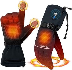 LEWOTE Guantes de Calentamiento, Guantes de esquí de Manos Calientes Recargables para Hombres y Mujeres, Heated Gloves de Pantalla Táctil Impermeables y a Prueba de Viento (L-Large-OU)