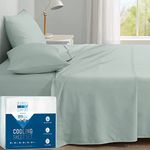 DEGREES OF COMFORT Coolmax Cooling Sheets | Queen Size Bed Sheet Set for Hot Sleepers | Soft Fabric with Deep Pocket, Mint-4PC