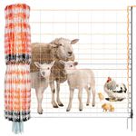 Premium Semi-Rigid Electric Poultry Netting Fence 48" x 164' - Portable Pre-Assembled Electric Fencing for Chicken Sheep Goats