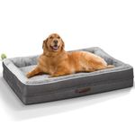 Renvix XL Orthopedic Dog Bed, Waterproof Dog Sofa Bed with Removable Washable Cover, Soft Egg Foam Pet Bed, Non-Slip Bottom and Four-Sided Bolster Cushion(Gray, 117x76x19cm)
