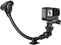 Gooseneck Camera Car Mount, EXSHOW Strong Sticky Suction Cup Camera Holder with 11 Inch Flexible Long Arm for GoPro Hero 10 9 8 7 6 Black 5 Session, AKASO, DJI Osmo Action, Dash Cam and More Cameras