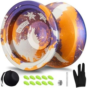 HKSOD Yoyo Unresponsive Professional Yoyo for Adults, Professional Responsive Yoyo Kids 8-12 Beginners,Trick Yoyos for Advanced Players with yo yo Accessories+Removal Tool - Purple Orange Silver