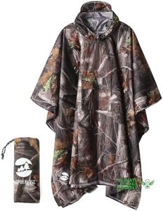 SaphiRose Hooded Rain Poncho Waterproof Raincoat Jacket for Men Women Adults (A-Forest Camouflage (3 in1))